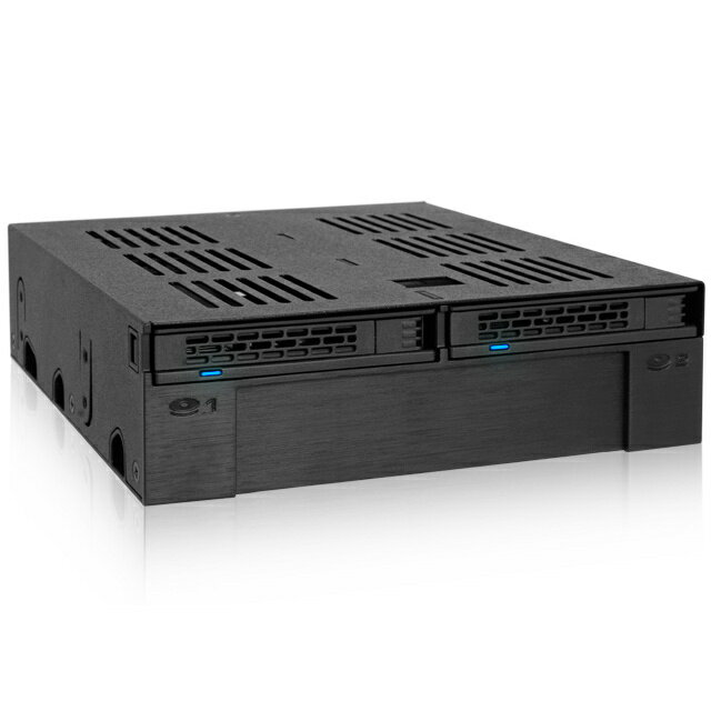 【送料無料】ICY DOCK MB322SP-B ICYDOCK　2.5インチSATA/ SAS HDD/ SSDx2 + 3.5インチベイx1対応モジュールラック 5.25インチベイサイズ【在庫目安:お取り寄せ】