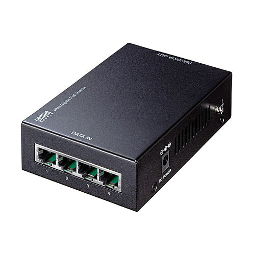 【送料無料】サンワサプライ LAN-GIHINJ3 PoEインジェクター（4ポート対応）【在庫目安:お取り寄せ】