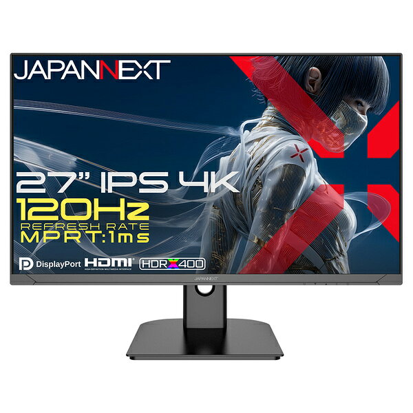 JAPANNEXT JN-Ei27G120U2 ゲーミング液晶ディスプレイ 27型/ 3840×2160/ HDMI×2、DP×2/ ブラック/ スピーカー有/ 2年保証【在庫目安:僅少】