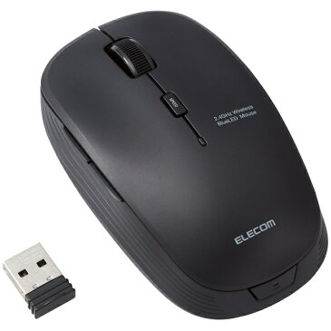 【在庫目安:あり】ELECOM M-BL21DBKBK BlueLEDマウス/ 無線/ 5ボタン/ 抗菌/ ブラック
