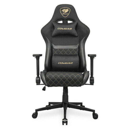 【送料無料】COUGAR CGR-A2F-GLB ARMOR ONE V2 F Gold/ ゲーミングチェア/ ブラックゴールド/ 座面素材にファブリック採用/ 155度リクライニング/ 4Dアームレスト/ ハイバックデザイン/ 背面ポケット付き【在庫目安:お取り寄せ】