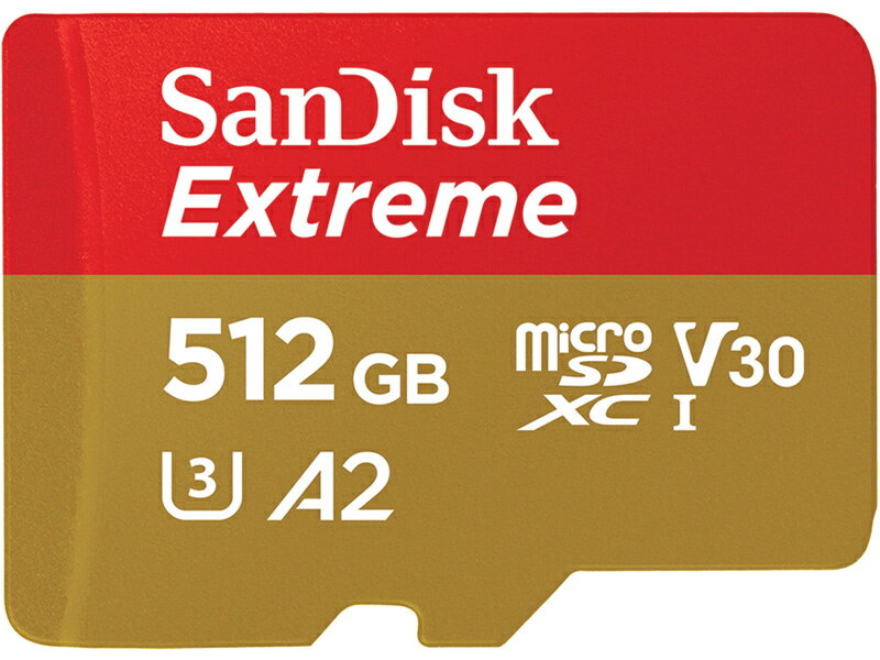 【送料無料】SDSQXAV-512G-JN3MD SanDisk Extreme microSDXC UHS-Iカード 512GB【在庫目安:お取り寄せ】