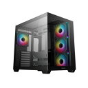 【送料無料】Deepcool R-CG530-BKADA4-G-1 CG530 4F/ ピラーレスデザインPCケース/ ブラック/ デュアルチャンバー設計/ 背面コネクタマザーボード対応/ ARGBファン4基標準搭載【在庫目安:お取り寄せ】(2)