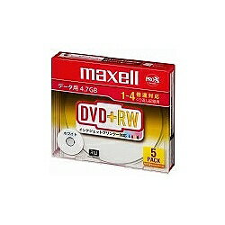 【在庫目安:あり】Maxell D+RW47PWB.S1P5S A データ用DVD+RW 1-4倍速 4.7GB 1枚ずつ薄型ケース入り5枚パック プリン…