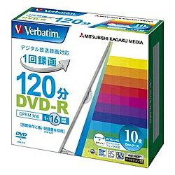 Verbatim VHR12JP10V1 DVD-R(CPRM) 録画用 120分 1-16倍速 5mmケース10枚パック ワイド印刷対応【在庫目安:お取り寄…