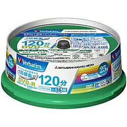 Verbatim VHR12JP25V1 DVD-R(CPRM) 録画用 120分 1-16倍速 スピンドルケース25枚パック ワイド印刷対応【在庫目安:お取り寄せ】 Verbatim VHR12JP25V1 DVD-R(CPRM) 録画用 120分 1-16倍速 スピンドルケース25枚パック ワイド印刷対応【在庫目安:お取り寄せ】