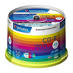 Verbatim SR80SP50V1 CD-R 700MB PCデータ用 48倍速対応 50枚スピンドルケース入り ワイド印刷可能