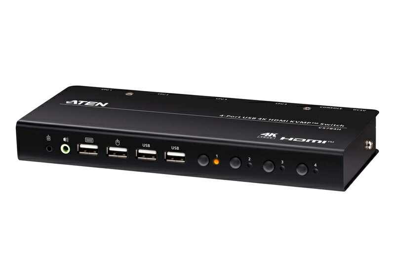 【送料無料】ATEN CS784H 4ポート USB HDMI KVMPスイッチ(4K60p、2ポートUSB 2.0ハブ搭載)【在庫目安:お取り寄せ】