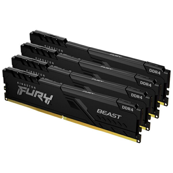 【送料無料】キングストン KF436C18BBK4/128 128GB DDR4 3600MHz CL18 DIMM (Kit of 4) FURY Beast Black【在庫目安:お取り寄せ】