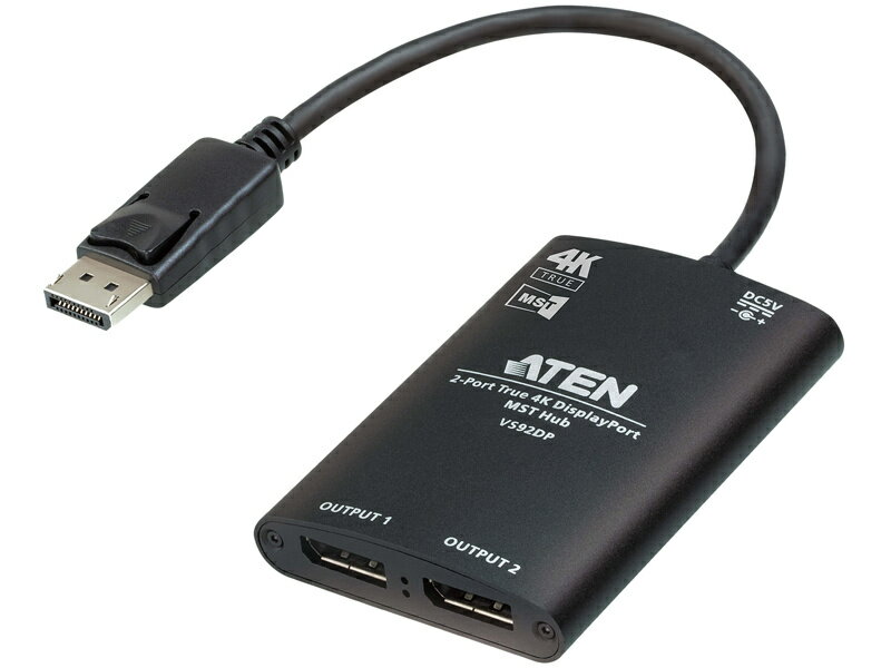 【送料無料】ATEN VS92DP 2ポート DisplayPort分配器（4K60p、MST対応）【在庫目安:お取り寄せ】