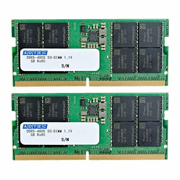 【送料無料】アドテック ADS4800N-X8GW DDR5-4800 SODIMM 8GB×2枚【在庫目安:お取り寄せ】