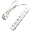 【在庫目安:あり】ELECOM T-T1B-3625WH 3pinタップ/ マグネット付/ 6口/ 2.5m/ ホワイト(2)