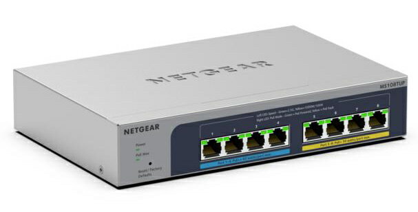 【送料無料】NETGEAR MS108TUP-100JPS Ultra60 PoE++対応 (230W) 2.5G/ 1G 8ポート アプリ＆クラウドスマートスイッチ【在庫目安:僅少】| パソコン周辺機器