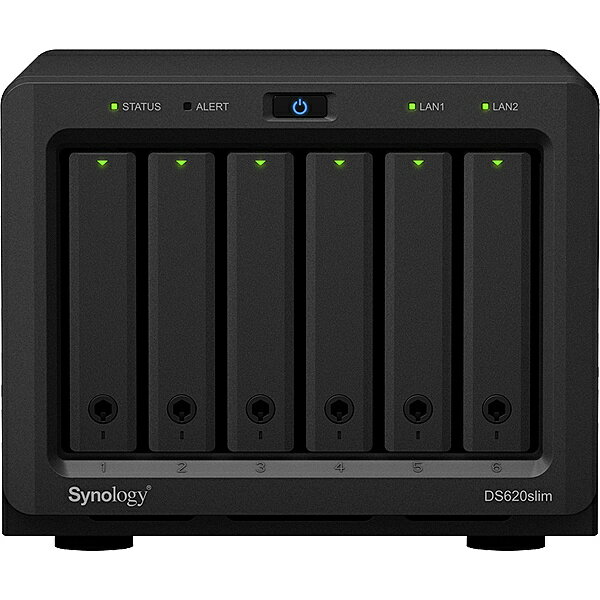 【送料無料】Synology DiskStation DS620slim デュアルコアCPU搭載 コンパクト6ベイNASキット HDD非搭載モデル【在庫目安:僅少】| NAS RAID レイド