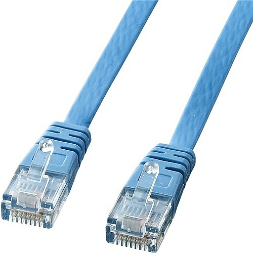 サンワサプライ KB-FL6-01LBN カテゴリ6フラットケーブル（1m・ライトブルー）【在庫目安:お取り寄せ】| パソコン周辺機器 ケーブル フラットケーブル フラット ストレート