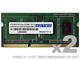 【送料無料】アドテック ADM14900N-L4GW Mac用 DDR3L-1866 204pin SO-DIMM 4GB×2枚【在庫目安:お取り寄せ】