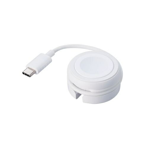 楽天PC＆家電《CaravanYU 楽天市場店》【送料無料】ELECOM MPA-AWMCQWH Apple Watch磁気充電ケーブル/ 高速充電対応/ 巻き取りタイプ/ USB Type-C/ ホワイト【在庫目安:お取り寄せ】