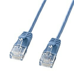 サンワサプライ KB-SL6-15BL カテゴリ6準拠極細LANケーブル（15m・ブルー）【在庫目安:お取り寄せ】| パソコン周辺機器 ケーブル カテゴリー6 Gigabit Ethernet ギガビットイーサネット LANケーブル LAN ストレート Cat6 LAN端子