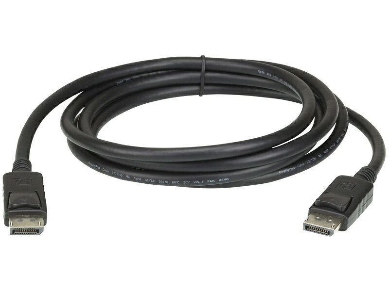 DisplayPort ver1.2 ケーブル（4.6m） 詳細スペック 長さ4.6m 結線DisplayPort（20ピン）オス→オス 色黒 端子DisplayPort（20ピン）オス→オス 規格DisplayPortver1.2 用途DisplayPortケーブル 電気用品安全法(本体)非対象 電気用品安全法(付属品等)非対象 電気用品安全法(備考)電源接続を行わない