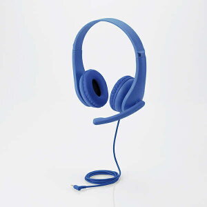 ELECOM HS-KD01TDBU こども専用ヘッドセット/ 回転式マイクアーム付き/ 4極/ ブルー【在庫目安:お取り寄せ】| パソコン周辺機器 ヘッドセット ゲーミング ゲーム パソコン マイク PC 通話通販