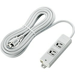 ELECOM T-WRM3250LG/RS タップ/ 工事用/ 抜け止め/ 3P/ 2個口/ マグネット付き/ 5m/ グレー【在庫目安:..