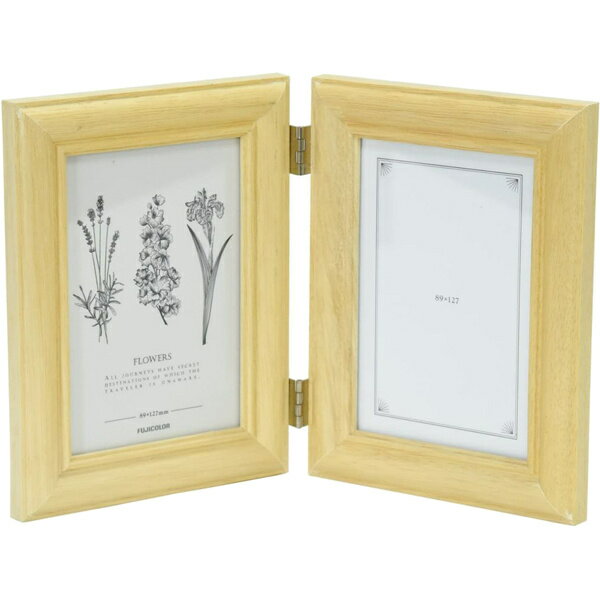 浅沼商会 408427 FUJICOLOR 木製フォトスタンド 4521TL Lサイズ×2面 木地【在庫目安:お取り寄せ】