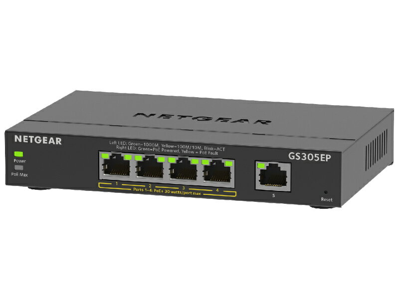 【送料無料】NETGEAR GS305EP-100JPS SOHO/ 家庭向けPoE+対応 (63W) ギガビット5ポートアンマネージプ..