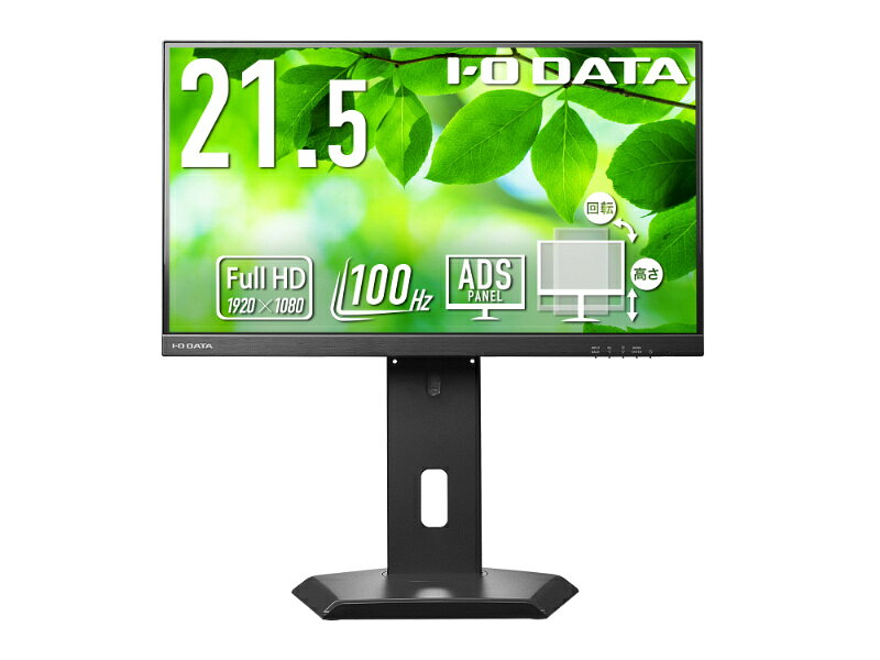 アイオーデータ LCD-D222SD-F ワイド液晶ディスプレイ 21.5型/ 1920×1080/ HDMI、DisplayPort/ ブラック/ スピーカー：あり/ / 100Hz対応/ 広可動域なフリースタイルスタンド【在庫目安:お取り寄せ】