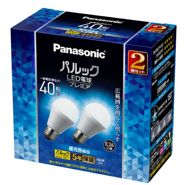 樂天商城 - Panasonic LDA4DGSK4F2T LED電球 プレミア 40W2P （昼光色相当）【在庫目安:お取り寄せ】| リビング家電 LED電球 LED 交換電球 照明 ライト 長寿命 明るい 節電 玄関 廊下 トイレ