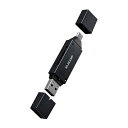 【送料無料】ELECOM MR3C-D207BK メモリカードリーダー/ USB Type-C&USB-A両対応/ 直挿しタイプ/ SD+microSD/ US...