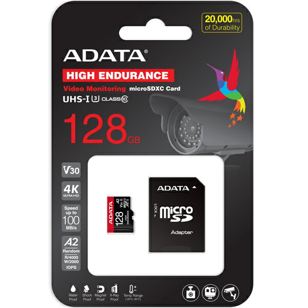 A-DATA Technology AUSDX128GUI3V30SHA2-RA1 microSDXCカード 128GB UHS-I U3 CLASS10 高耐久仕様 SD変換アダプター付属/ 2年保証【在庫目安:お取り寄せ】のサムネイル