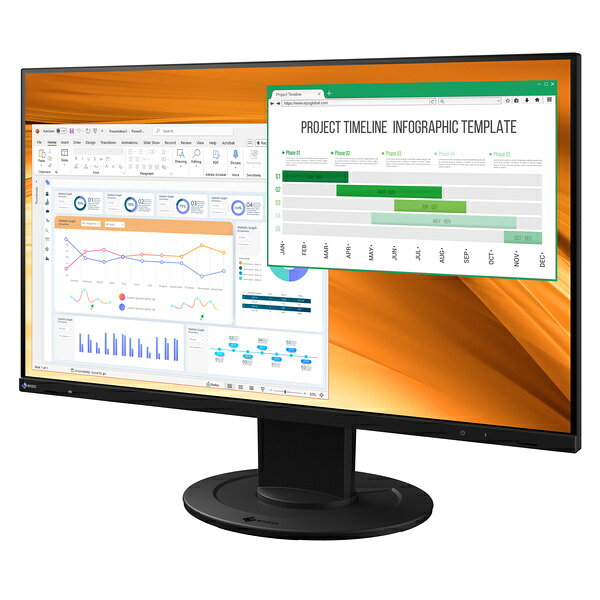 EIZO EV2400R-BK 液晶ディスプレイ 23.8型/ 1920×1080/ HDMI、DisplayPort/ ブラック/ スピーカー：あり【在庫目安:僅少】| 家電 ディスプレイ