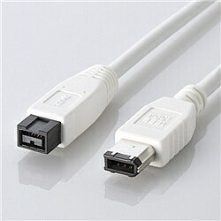 ELECOM IE-961WH IEEE1394b/ FireWireケーブル 9pin-6pin/ 1.0m【在庫目安:お取り寄せ】