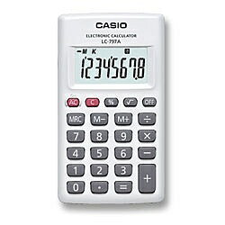CASIO LC-797A-N パーソナル電卓 カードタイプ 8桁【在庫目安:お取り寄せ】| 事務機 電卓 計算機 電子卓上計算機 小型 演算 計算 税計算 消費税 税