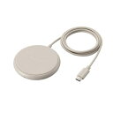 ELECOM W-QA25BE Qi規格対応ワイヤレス充電器/ 5W/ 卓上/ ケーブル一体/ 1m/ ベージュ【在庫目安:お取り寄せ】