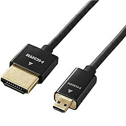 ELECOM DH-HD14SSU10BK HDMIケーブル/ イーサネット対応/ スーパースリム/ micro/ 1.0m/ ブラック【在庫目安:お取り寄せ】