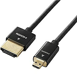 樂天商城 - 【送料無料】ELECOM DH-HD14SSU20BK HDMIケーブル/ イーサネット対応/ スーパースリム/ micro/ 2.0m/ ブラック【在庫目安:お取り寄せ】