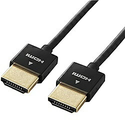 ELECOM CAC-HD14SS20BK HDMIケーブル/ イーサネット対応/ スーパースリム/ 2.0m/ ブラック【在庫目安:..