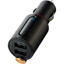 【送料無料】ELECOM LAT-FMBTB03BK FMトランスミッター/ Bluetooth/ USB2ポート付/ 2.4A/ おまかせ充電/ 重低音モード付/ 4チャンネル/ ブラック【在庫目安:お取り寄せ】