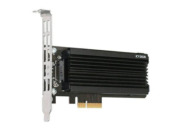 【送料無料】MB987M2P-1B ICY DOCK 1x M.2 NVMe SSDからPCIe4.0 x 4変換アダプター ヒートシンク付きモデル【在庫目安:お取り寄せ】
