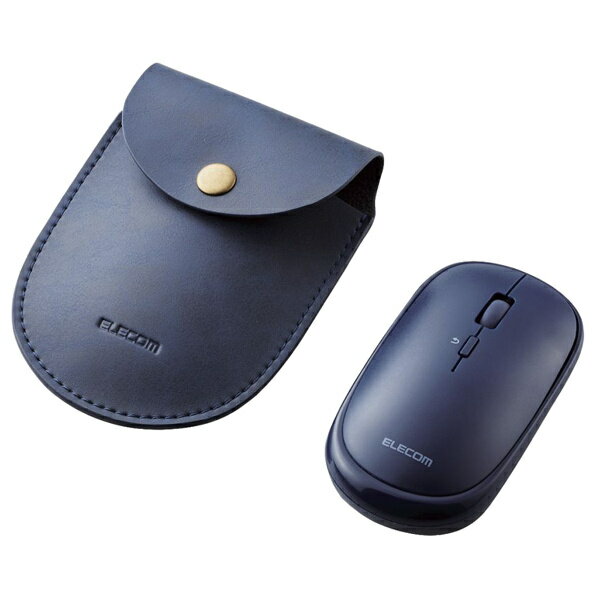 【送料無料】ELECOM M-TM10BBBU BlueLEDマウス/ 薄型/ Bluetooth対応/ 4ボタン/ ポーチ付/ ブルー【在庫目安:お取り寄せ】