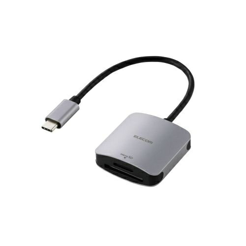 ELECOM MR3C-C20SV メモリリーダ/ USB Type-Cコネクタ/ USB 5Gbps/ UHS-I/ SD+microSD用/ ケーブル長15..