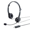 【送料無料】サンワサプライ MM-HSU18BK USBヘッドセット【在庫目安:お取り寄せ】| パソコン周辺機器 ヘッドセット ゲーミング ゲーム パソコン マ...