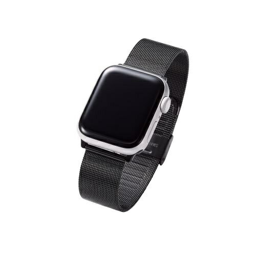 ELECOM AW-41BDSSMBK Apple Watch 41/ 40/ 38mm用バンド/ ステンレス/ ミラネーゼ/ ブラック【在庫目安:お取り寄せ】