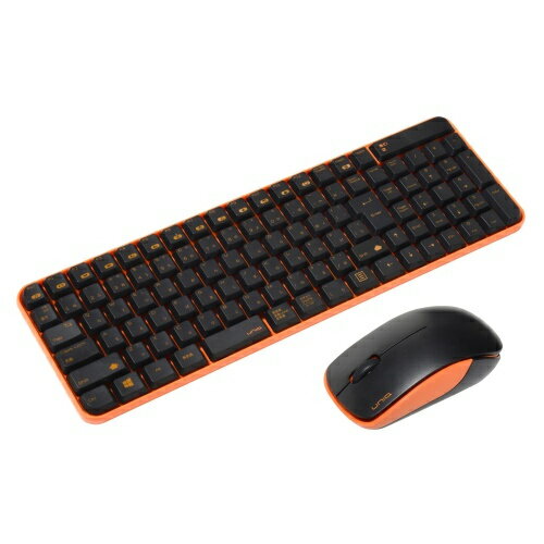 ユニーク MK48367GBO ワイヤレスマウス＆キーボードコンボ サイレントモデル Black＆Orange【在庫目安:お取り寄せ】