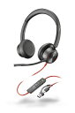【送料無料】HP 8X223AA Poly Blackwire 8225 USB-C+USB-A 変換アダプタ付 両耳 有線モデル ノイズキャンセリングマイク搭載 レザレットイヤークッション 3.5mmジャック対応【在庫目安:僅少】| パソコン周辺機器