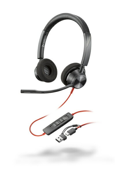 【送料無料】HP 8X219AA Poly Blackwire 3320 Stereo USB-C Headset +USB-C/ A Adapter【在庫目安:お取り寄せ】