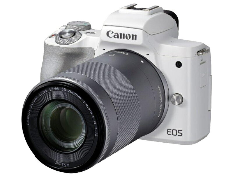 【送料無料】Canon 4726C003 ミラーレスカメラ EOS Kiss M2・ダブルズームキット （ホワイト）【在庫目安:僅少】| カメラ ミラーレスデジタル一眼レフカメラ 一眼レフ カメラ デジタル一眼カメラ