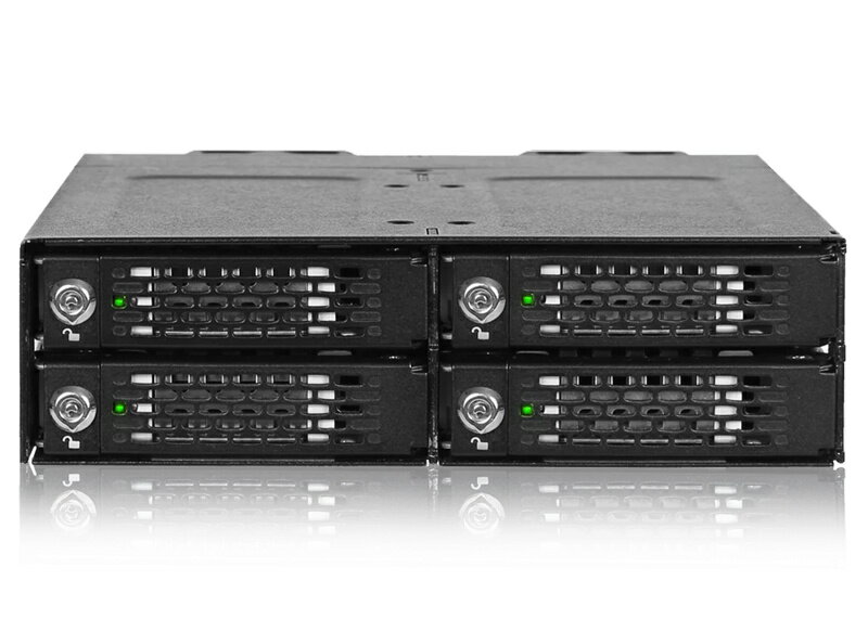 【送料無料】ICY DOCK MB720MK-B V3 4 x M.2 NVMe SSD搭載用リムーバブルケース PCIe 4.0対応 5.25インチベイサイズ【在庫目安:お取り寄せ】