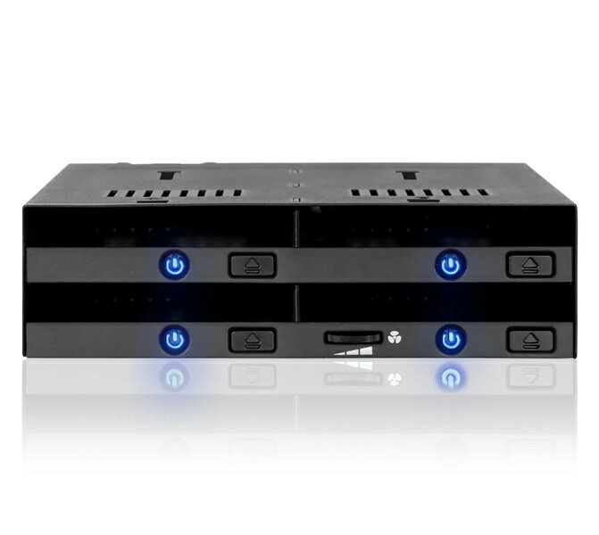 【送料無料】ICY DOCK MB014SP-B R1 4 x 2.5インチ SATA/ SAS SSD/ HDD搭載用リムーバブルケース トレ..